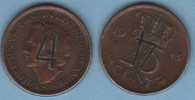 NEDERLAND - 25 CENT 1948 - WILHELMINA - 4 GRAVE AVERS ET REVERS - 25 Cent