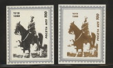POLAND SOLIDARNOSC 1988 (POCZTA NZS) PILSUDSKI ON HORSE BLACK/SILVER PERF THICK PAPER (SOLID0579A/0905) - Solidarnosc-Vignetten