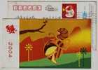 Cartoon Monkey,China 2004 Lunar New Year Of Monkey Advertising Pre-stamped Card - Año Nuevo Chino