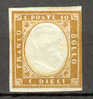 Italy Former States Sardinia 1862 Mi. 11b King Viktor Emanuel II MH €30,- - Sardegna