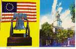 ETATS UNIS The Liberty Bell And Independance Hall Cpa Couleur - Philadelphia