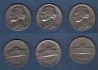 USA - LOT OF 3 COINS - FIVE CENTS JEFFERSON - 1964 / 1974 / 1982 - 1938-…: Jefferson