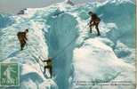 Delcampe - SPORTS D HIVER -ref 252-alpinisme - Carte Suisse -chamonix-haute Savoie-crevasse Au Mont Blanc   -carte Bon Etat - - Alpinismus, Bergsteigen