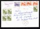 Nice Franking 9 Stamp 1993  On Registred Cover. - Covers & Documents