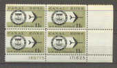 T)1970,PANAMA/CANAL ZONE,SCN C49,BLOCK OF 4,SEAL AND JET PLANE,MNH,WITH BORDER SHEET. - Zona Del Canal