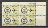 T)1970,PANAMA/CANAL ZONE,SCN C52,BLOCK OF 4,SEAL AND JET PLANE,MNH,WITH BORDER SHEET. - Canal Zone