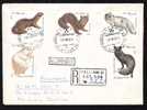 Russia 1980 Registred Cover Full Set  Animaux Rodents Rongeurs. - Roedores