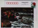 River Rafting On Rubber Boat,China 1999 Anning Landscape Advertising Pre-stamped Card - Rafting