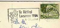 Postal, LAUSANNE ( Suiza) 1954, FLAMME TIRO,  Armas, Post Card - Shooting (Weapons)