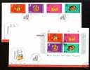 1998 HONG KONG CHINA NEW YEAR OF TIGER FDC SET ZODIAC - FDC