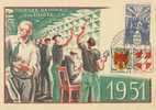 Carte Maximum,Maxi Cards, Journée Du Timbre 1951 Lyon - 1950-1959