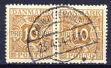 ##Denmark Postal Due 1930. Michel 22 Pair. Cancelled (o) - Portomarken