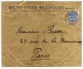 Lettre Alsace Weiss Fries Mulhouse Mulhausen Avec Timbre Aigle Reichpost à 20 PF + Cachet Manuel Paris Etranger Bleu - Andere & Zonder Classificatie