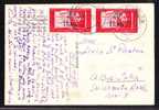 ROMANIA  1952 OVERPRINT 2  Stamp Pair On PC  "Sovata",CARAGIALE 20 BANI/11LEI. - Covers & Documents
