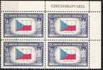 Flags Of Occupied Countries 1943: Block Michel-No.524  "CZECHOSLOVAKIA"  ** MNH - Plaatnummers