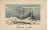 FRANCE - POSTALE -1910 -  AVEC SEMEUSE YT 138 - PAYSAGE NEIGE- HEREUSE ANNÉE - À PARIS - Storia Postale