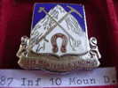 Crest Américain Du 87th Infantry 10th Mountain Division à épingle - US WWII Période 39-45 Voir Année 50 - Andere & Zonder Classificatie