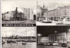 Deutschland, Rostock - Bahnhofs Hotel- Lange Strasse- Alten Hafen-Rathaus, Used 1969 - Rostock