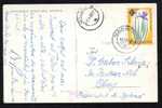 Flowers IRIS Stamp 40 Bani  On Postcard 1962. - Brieven En Documenten