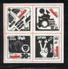 POLAND SOLIDARNOSC SOLIDARITY 1986 INDEPENDENT POLISH CULTURE BLOCK OF 4 THEATRE FILM SATIRE PRESS(SOLID0182/1026) - Viñetas Solidarnosc