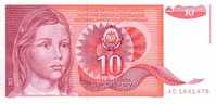 YOUGOSLAVIE   10 Dinara  Emission Du 01-09-1990   Pick 103    ***** BILLET  NEUF ***** - Yugoslavia