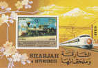 Sharjah-1970 Train Imperforated Souvenir Sheet MNH - Schardscha