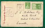 AUSTRALIA - VF 1941 CENSORED COVER - MELBOURNE To BRITISH COLUMBIA - CANADA (Reception At Back) - Lettres & Documents