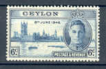 Ceylon 1946 SG. 400 6c. King George VI Victory MH - Ceylon (...-1947)