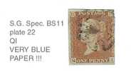 SG Spec. BS11 -pl.22 : Zie Scan! FEL BLAUW PAPIER !!!! VERY BLUE PAPER !! - Gebruikt