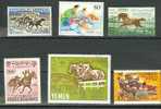 Lot De 6 Timbres N°12 - HIPPISME: Afghanistan - Sénégal - Uar - Chine - Urss - Yemen - Cheveaux - Horses