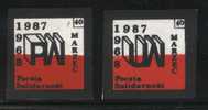 POLAND SOLIDARITY (POCZTA SOLIDARNOSC) 1987 UW-PW 2 STAMPS RED (SOLID0826/1059) - Viñetas Solidarnosc