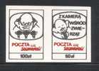 POLAND SOLIDARITY (POCZTA SOLIDARNOSC) 1986 FILMING COMMUNIST ANIMALS SE-TENANT PAIR SATIRE TV FILM (SOLID0822/1379) - Solidarnosc Labels