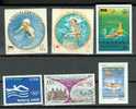 Lot De 6 Timbres N°10- NATATION : Dominique - Mongolie - Andorre - Centrafrique - Syrie - Nuoto