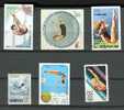 Lot De 6 Timbres N°03- PLONGEON: Dominique - Laos - Nicaragua - Islande - Usa - Plongeon