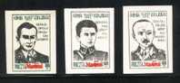 POLAND SOLIDARITY (POCZTA SOLIDARNOSC) POLISH RESISTANCE COMMANDERS SET OF 3 (SOLID0585/1386) - Solidarnosc Labels