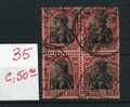 Occupation 1915  ETAPES   1F Oblitéré Bloc De 4  Cote 50 E - War Stamps