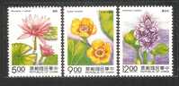 1993 TAIWAN Waterplants & Flowers 3v - Neufs