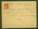 FRANCE N° 138  Obl. S/Lettre Entiére Cachet Rural - Briefe U. Dokumente