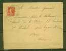 FRANCE N° 138  Obl. S/Lettre Entiére Cachet Rural - Cartas & Documentos