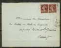 FRANCE N° 189 Paire Obl. S/ Lettre Entiére - Lettres & Documents