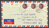 China Airmail Shanghai Registered Recommandée Purple Jednotlivé Kartovat Cancel To Praha Prag Czechoslovakia - Luchtpost