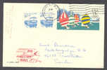 United States Airmail Upfranked Postal Stationery Ganzsache Entier 1987 To Sweden Olympics ´84 Sailing Ships Canal Boat - 1961-80