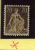 Yv. 125 *  Helvetia 70c  Neuf Avec Charnière  Mit Falz   + Cote Yvert 70 E - Unused Stamps