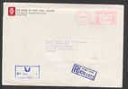 Hong Kong Bank Of Asia Purple Airmail Par Avion Cancel Registered Meter Stamp Cover 1987 To Sparrekassen SDS In Denmark - Cartas & Documentos