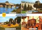 CPSM. JARNAC. PONT SUR LA CHARENTE.PLACE DU CHATEAU.GRILLE DU PARC ET JARDIN FLEURI.DISTILLERIE CHARENTAISE. DATEE 1990. - Jarnac