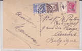 MONACO.Lettres Et Doc.1928.N°104 Non Obl.+à Côté Obl.Française-s/CP V. ANVERS(Belg.).TTx Belges 34-38 ANTWERPEN.TB - Sonstige & Ohne Zuordnung