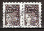 Timbre France Y&T N°3086 Type I X2H  (01). Obl. Paire . Marianne Du 14 Juillet.  0.10 F, Gravure Mécanique. Cote 0.30 € - 1997-2004 Maríanne Du 14 Juillet