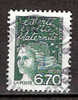 Timbre France Y&T N°3098 Type II (01). Obl. Marianne Du 14 Juillet.  6.70 F. Vert Foncé. Cote DALLAY 2.00 € - 1997-2004 Marianna Del 14 Luglio