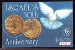 ISRAEL AMATEUR RADIO CLUB-postcard Israel´s 50th Anniversary - Münzen