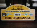 PLAQUE DE RALLYE COTE CHALONNAISE 1997 PRESSE - Plaques De Rallye